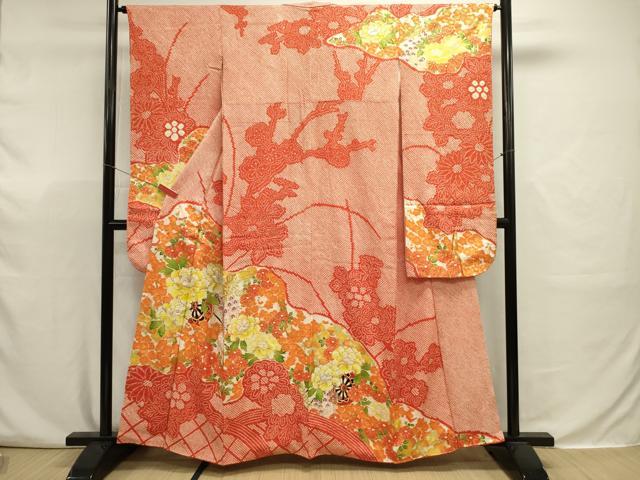平和屋着物■豪華振袖 駒刺繍 絞り 花車文 牡丹 金彩 正絹 逸品 DABJ9348ya