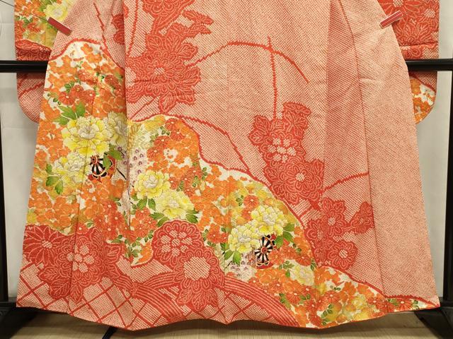 平和屋着物■豪華振袖 駒刺繍 絞り 花車文 牡丹 金彩 正絹 逸品 DABJ9348ya