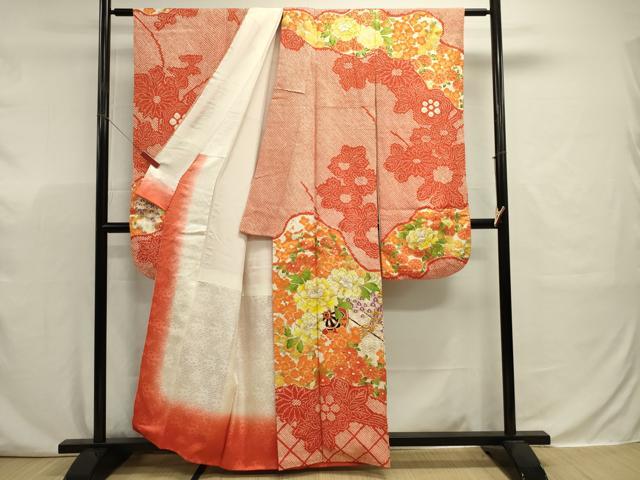 平和屋着物■豪華振袖 駒刺繍 絞り 花車文 牡丹 金彩 正絹 逸品 DABJ9348ya