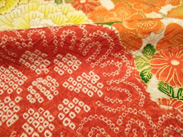 平和屋着物■豪華振袖 駒刺繍 絞り 花車文 牡丹 金彩 正絹 逸品 DABJ9348ya