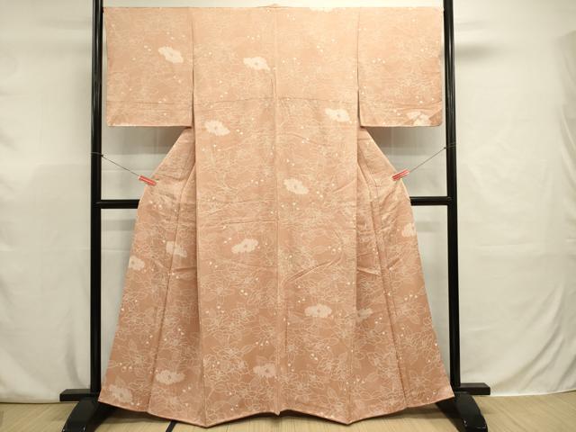 平和屋着物■上質な小紋 絞り 草花文 正絹 逸品 DABJ9352ya