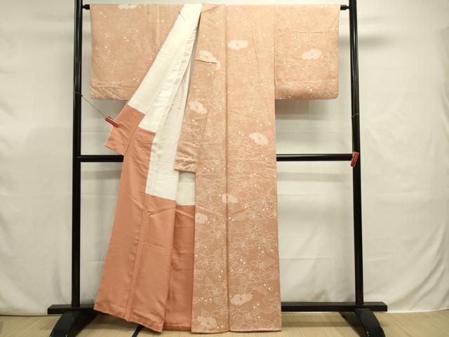 平和屋着物■上質な小紋 絞り 草花文 正絹 逸品 DABJ9352ya