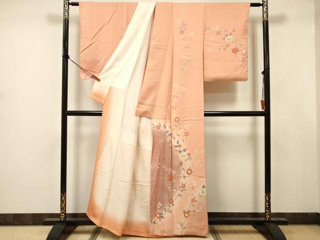 平和屋着物■訪問着 枝花文 暈し染め 金彩 正絹 逸品 DABJ9390ya