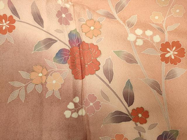平和屋着物■訪問着 枝花文 暈し染め 金彩 正絹 逸品 DABJ9390ya