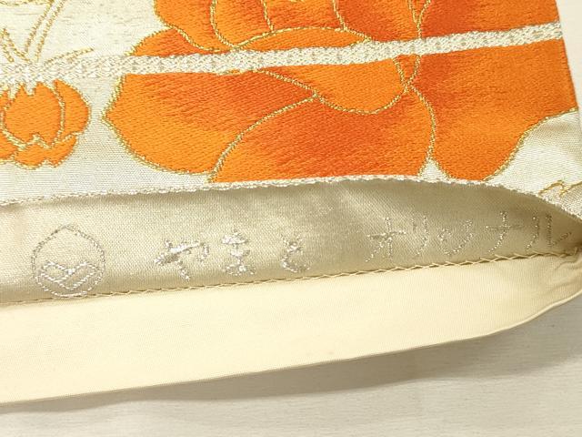 平和屋着物◎六通柄袋帯 唐織 薔薇 バラ 金糸 正絹 逸品 DABJ9444ya