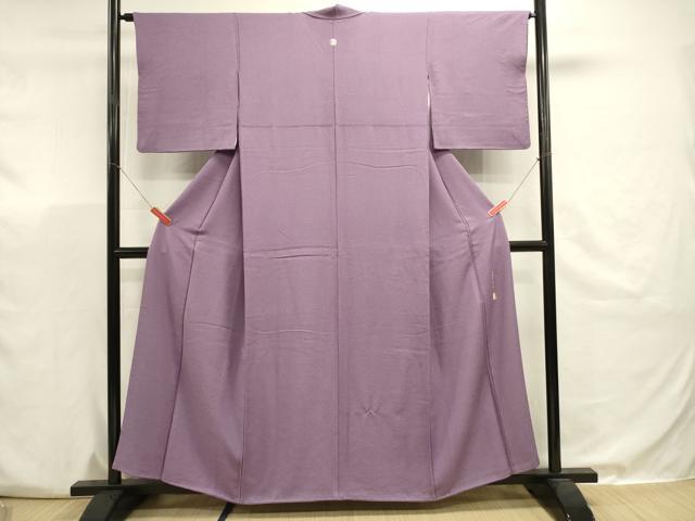 平和屋着物■本草木染作家 瑞寶 色無地 霞地紋 古代紫色 正絹 逸品 DABJ9471ya