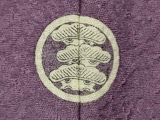 平和屋着物■本草木染作家 瑞寶 色無地 霞地紋 古代紫色 正絹 逸品 DABJ9471ya