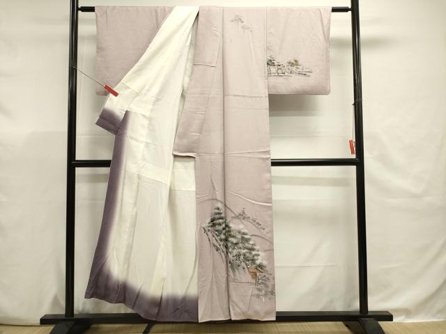 平和屋着物■訪問着 手描き 風景文 金彩 正絹 逸品 DABJ9472ya
