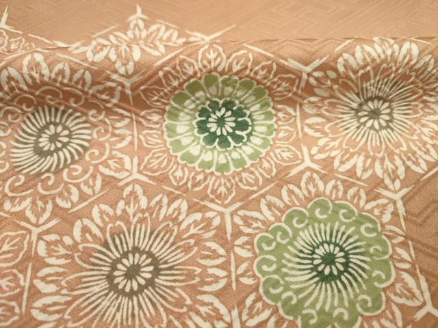 平和屋着物■上質な小紋 型染め 亀甲花文 正絹 逸品 未使用 DABJ9482ya