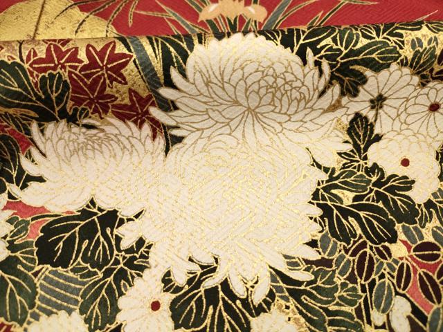 平和屋着物■豪華振袖 花車文 牡丹 乱菊 暈し染め 金彩 正絹 逸品 DABJ9483ya