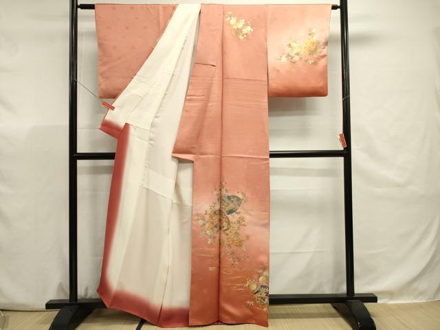 平和屋着物■訪問着 御所車貝合わせ花文 暈し染め 金銀彩 正絹 逸品 DABJ9486ya