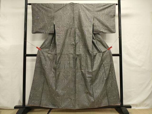 平和屋着物■本場大島紬 9マルキ 唐草文 正絹 逸品 DABJ9487ya