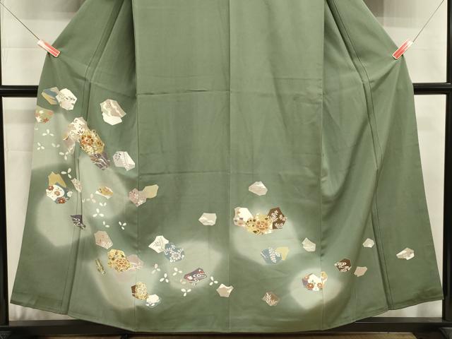 平和屋着物■豪華色留袖 刺繍 抽象花文 暈し染め 金彩 正絹 逸品 DABJ9488ya