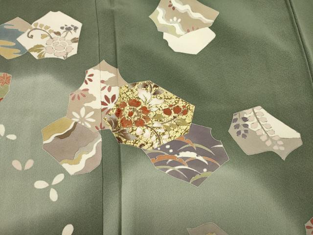 平和屋着物■豪華色留袖 刺繍 抽象花文 暈し染め 金彩 正絹 逸品 DABJ9488ya