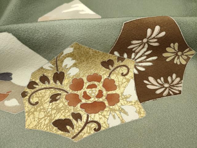 平和屋着物■豪華色留袖 刺繍 抽象花文 暈し染め 金彩 正絹 逸品 DABJ9488ya