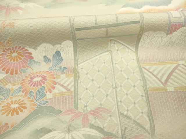 平和屋着物■豪華色留袖 作家物 風景花文 正絹 逸品 DABJ9491ya