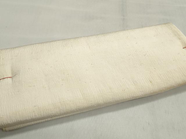 平和屋着物▼羽織・コート 白生地 反物 羽尺 生成り色 お召縮緬 逸品 未使用 DABJ9543we