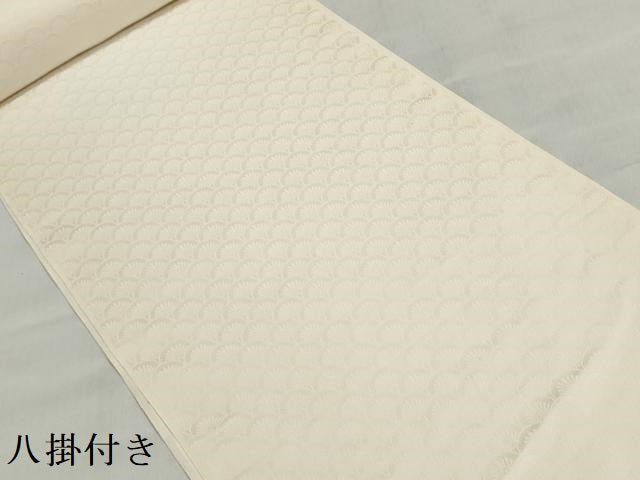 平和屋着物▼白生地 反物 着尺 八掛付き 生成り色 逸品 未使用 DABJ9640we