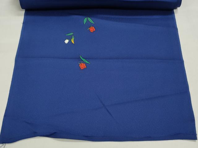 平和屋着物▼小紋 解き反物 着尺 草花文 逸品 DABJ9709we
