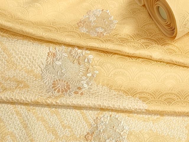 平和屋着物▼付下げ 反物 着尺 刺繍 絞り 花丸文 逸品 未使用 DABJ9747we