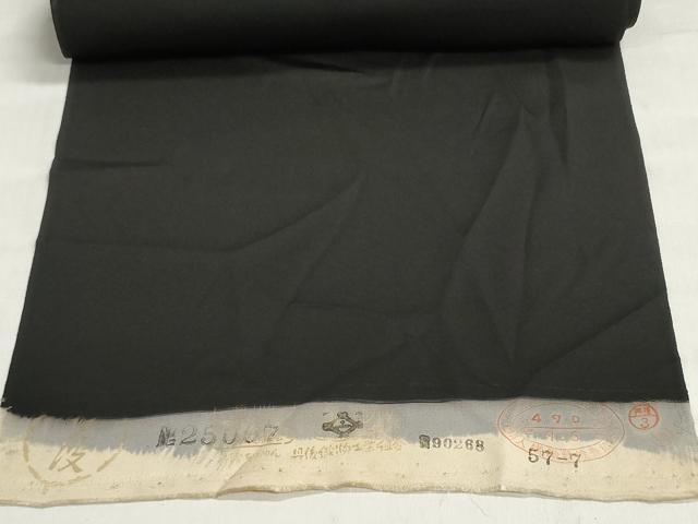 平和屋着物▼羽織・コート 反物 羽尺 刺繍 南天文 黒地 逸品 未使用 DABJ9780we