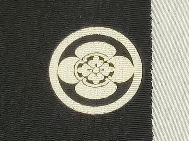 平和屋着物▼羽織・コート 黒生地 反物 羽尺 香里織 芝地紋 丹後ちりめん 逸品 未使用 DABJ9855we