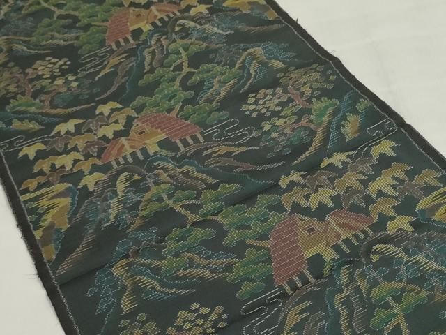 平和屋着物▼本場大島紬 反物 着尺 風景文 逸品 未使用 DABJ9882we