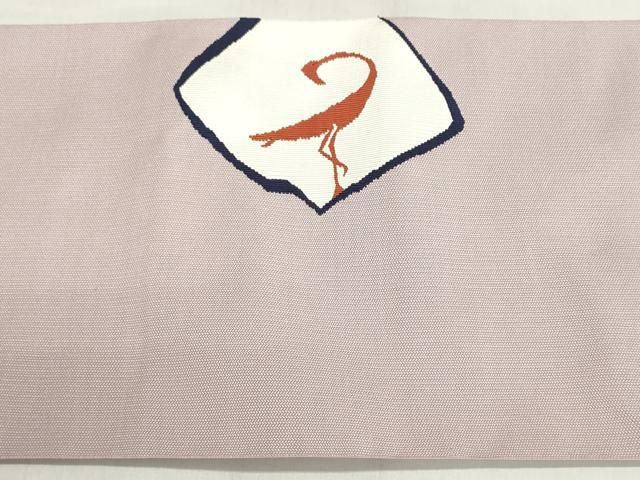 平和屋着物▼名古屋帯 帯反物 綴れ 休み鳥 逸品 未使用 DABJ9919we