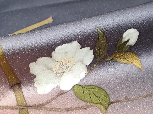 平和屋着物●二代目清次郎 手描き 訪問着 花鳥文 暈し染め 金彩 正絹 逸品 DABK0011ud