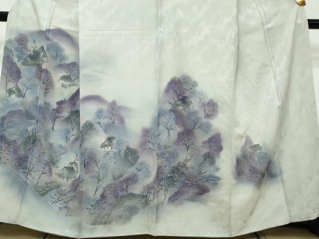 平和屋着物●訪問着 風景笹竹文 正絹 逸品 DABK0023ud