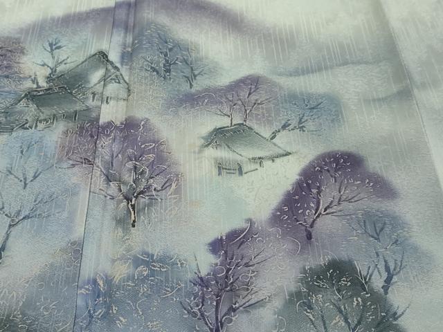平和屋着物●訪問着 風景笹竹文 正絹 逸品 DABK0023ud