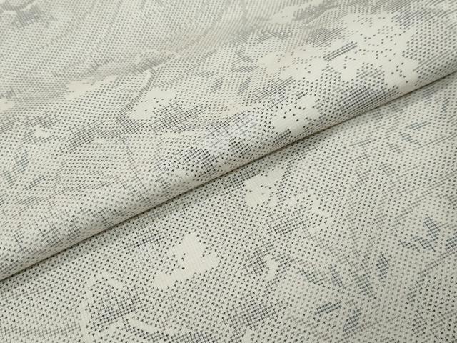 平和屋着物●本場大島紬 白大島 枝花文 正絹 逸品 DABK0028ud