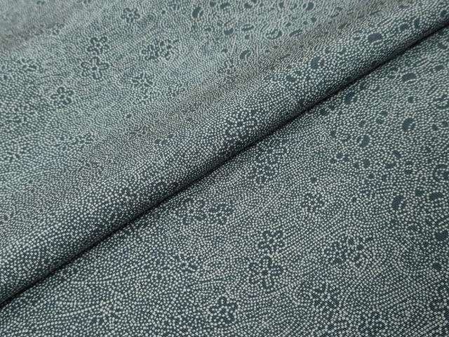 平和屋着物●江戸小紋 草花間道 反端付き 正絹 逸品 DABK0035ud