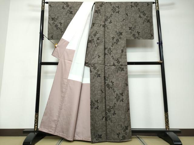 平和屋着物●本場大島紬 7マルキ 花唐草文 正絹 逸品 未使用 DABK0039ud