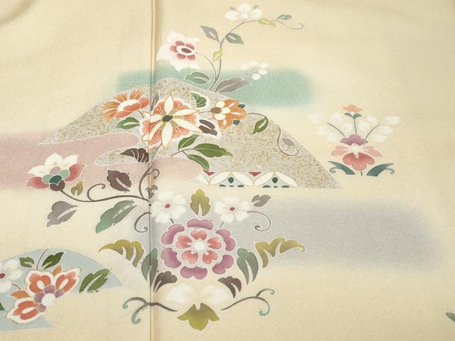 平和屋着物●訪問着 駒刺繍 洋花文 暈し染め 金彩 鈴乃屋扱い 正絹 逸品 DABK0056ud