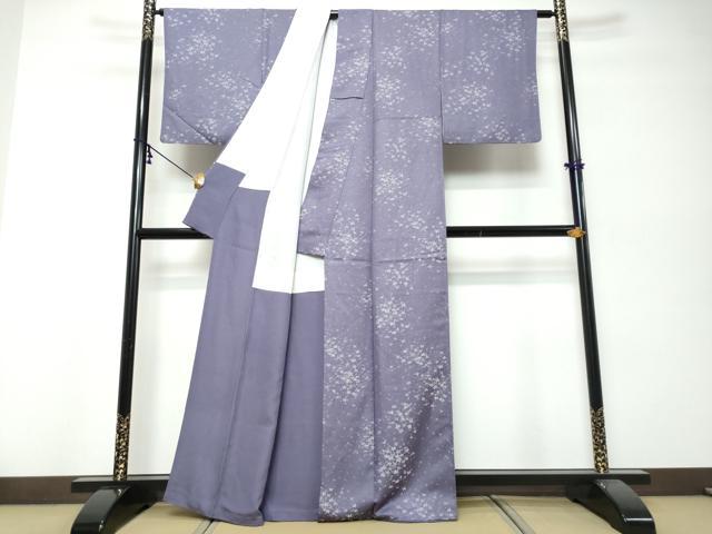 平和屋着物●上質なお召 舞花文 正絹 逸品 DABK0090ud