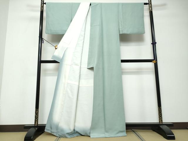平和屋着物●上質な色無地 青磁色 正絹 逸品 DABK0091ud