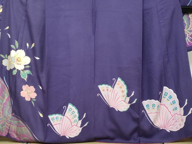 平和屋着物●豪華振袖 駒刺繍 花蝶文 金彩 正絹 逸品 DABK0117ud