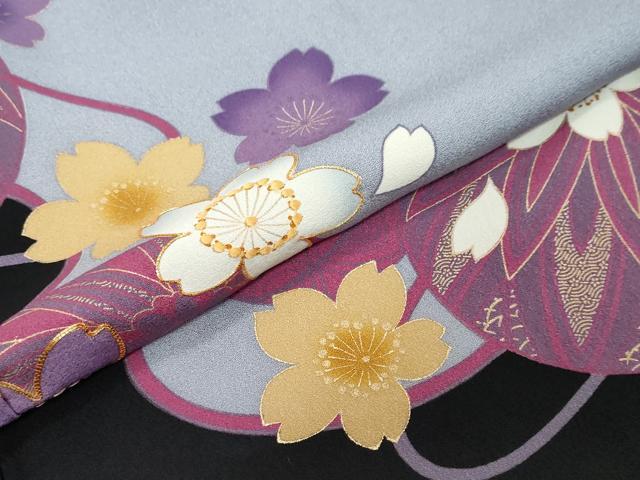 平和屋着物●豪華振袖 駒刺繍 手毬舞桜文 金彩 正絹 逸品 DABK0119ud