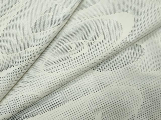 平和屋着物●本場大島紬 白大島 9マルキ 流水文 さが美扱い 正絹 逸品 DABK0120ud