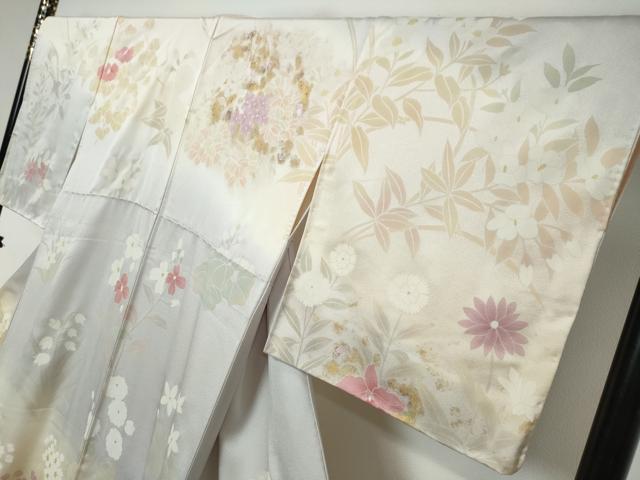平和屋着物●訪問着 草花文 暈し染め 金彩 正絹 逸品 DABK0122ud