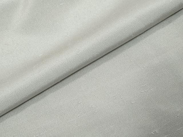 平和屋着物●上質な色無地 灰黃緑色 お召縮緬 正絹 逸品 DABK0124ud