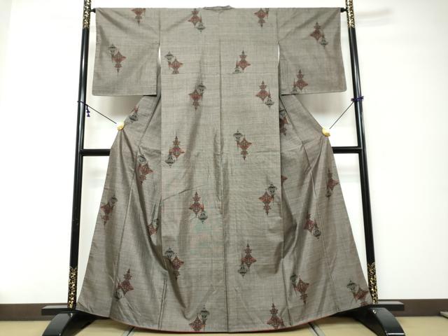 平和屋着物●本場大島紬 9マルキ 飾花文 正絹 逸品 DABK0129ud