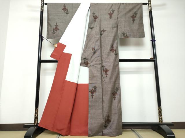 平和屋着物●本場大島紬 9マルキ 飾花文 正絹 逸品 DABK0129ud