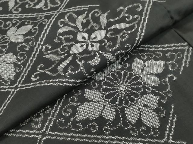 平和屋着物●本場大島紬 9マルキ 花菱文 正絹 逸品 DABK0149ud