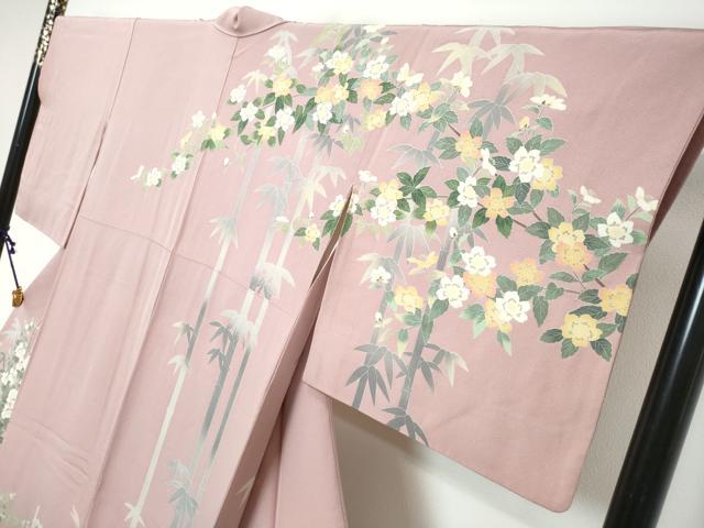 平和屋着物●訪問着 友禅 作家物 草花文 暈し染め 正絹 逸品 DABK0163ud
