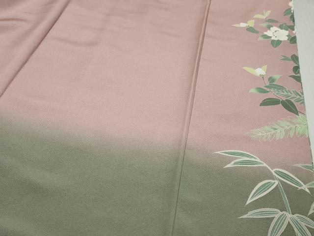 平和屋着物●訪問着 友禅 作家物 草花文 暈し染め 正絹 逸品 DABK0163ud