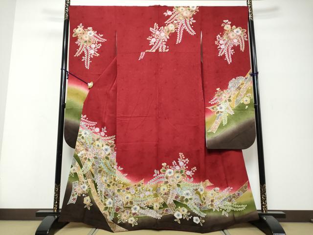 平和屋着物●豪華振袖 辻が花 暈し染め 金彩 やまと誂製 正絹 逸品 DABK0174ud