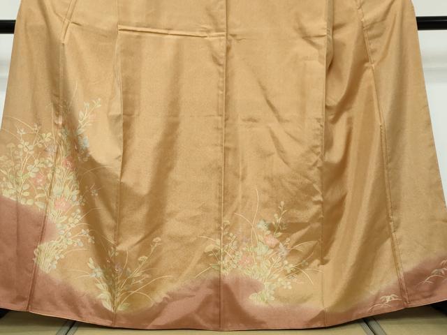 平和屋着物●本場大島紬 訪問着 草花文 暈し染め 正絹 逸品 DABK0192ud