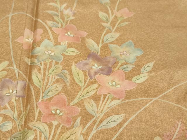平和屋着物●本場大島紬 訪問着 草花文 暈し染め 正絹 逸品 DABK0192ud